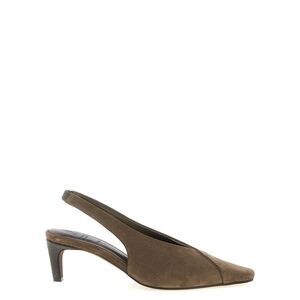 Brunello Cucinelli Gray Calfskin Mid Heel Women's Pumps